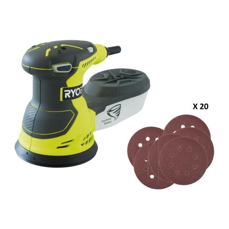 RYOBI Random Orbit Sander + 20 Sheets - 300W