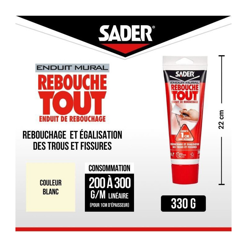 SADER Tube Coated Dough Ready-to-use Rebouche - 330g