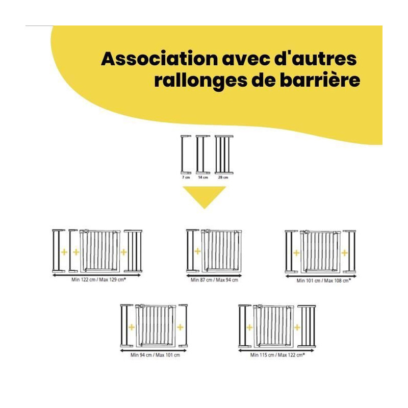 Extension for barriers U-PRESSURE metal 14 CM metal Black