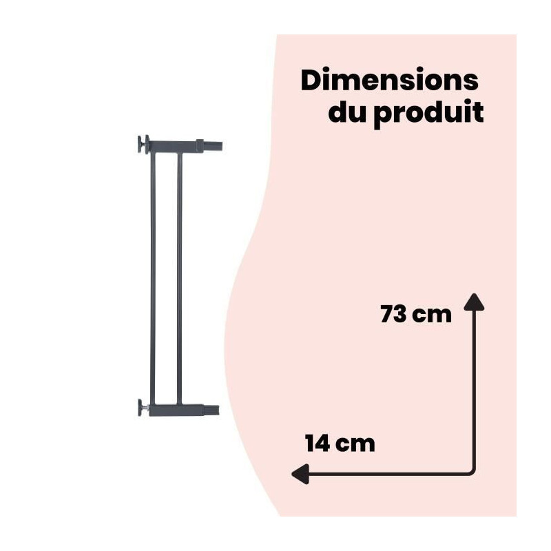 Extension for barriers U-PRESSURE metal 14 CM metal Black