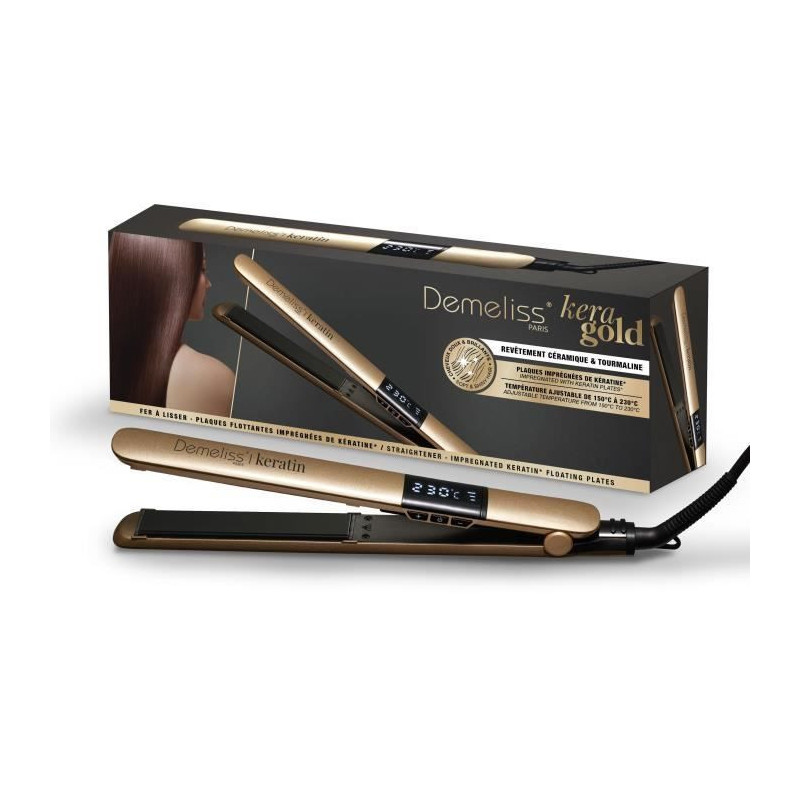 Straightener - SAINT ALGUE - Demeliss Kera Gold - Thin plates 25 mm