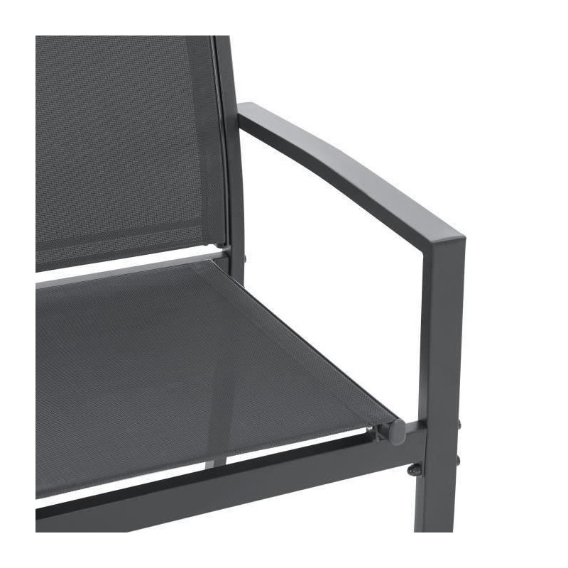Garden furniture - Steel structure - 4 people - Grey
