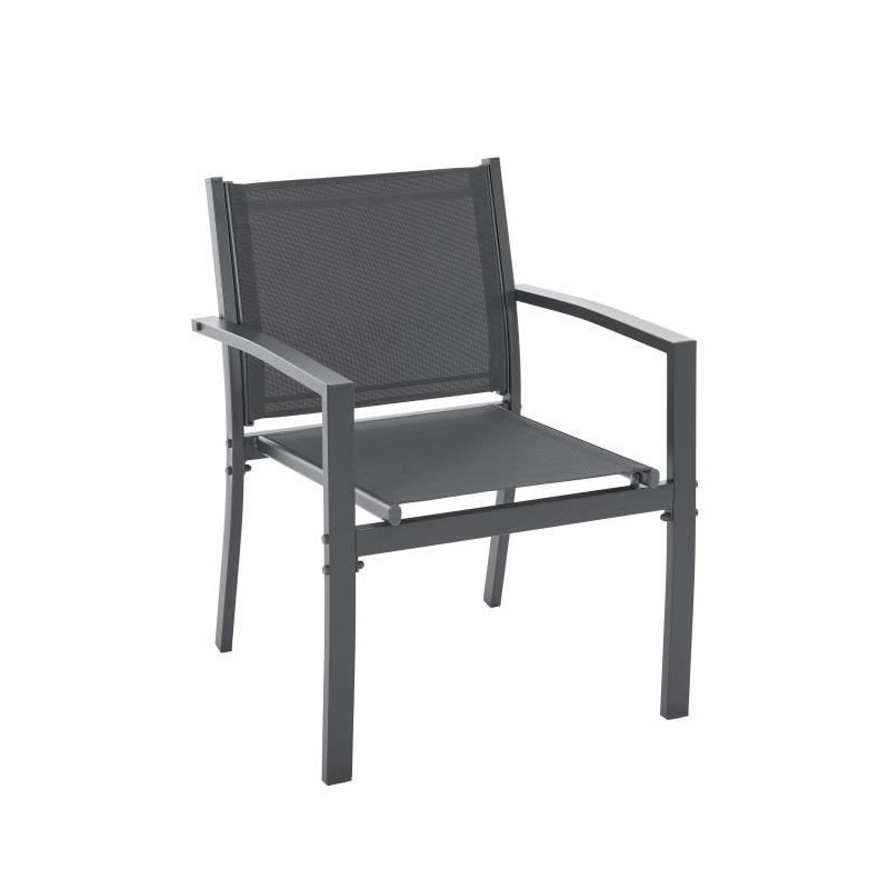 Garden furniture - Steel structure - 4 people - Grey