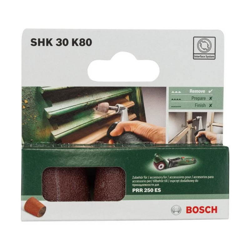 Set of 3 conical bosch abrasives (30mm, grain 80)