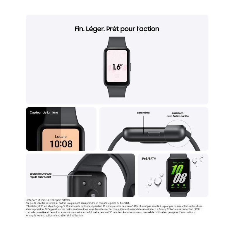 SAMSUNG Galaxy Fit 3 Connected Bracelet Gray