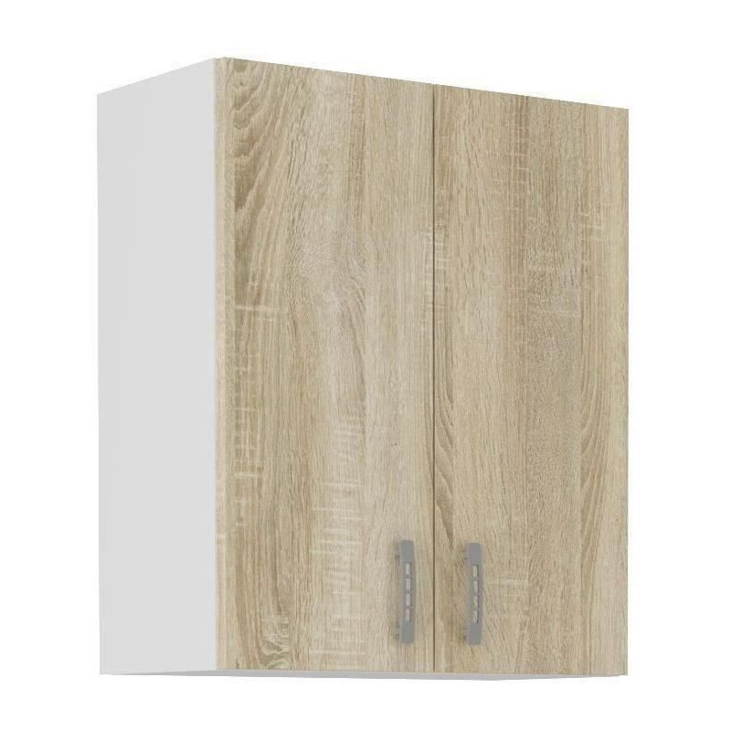 SARA high cabinet - 2 doors - Sonoma oak decor - L60xD31xH71.5 cm - Ma