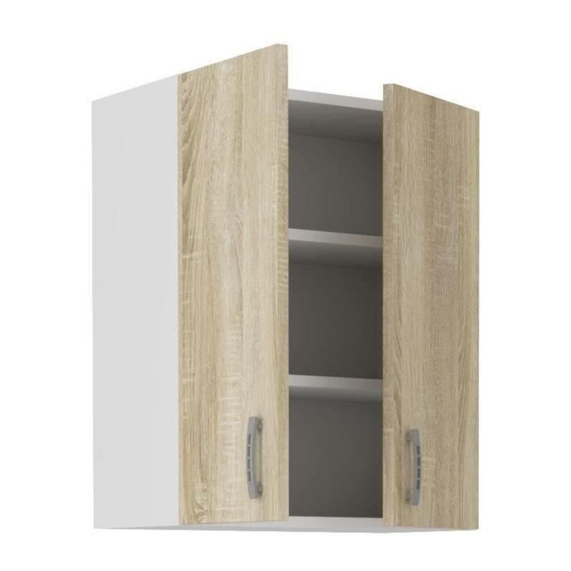 SARA high cabinet - 2 doors - Sonoma oak decor - L60xD31xH71.5 cm - Ma