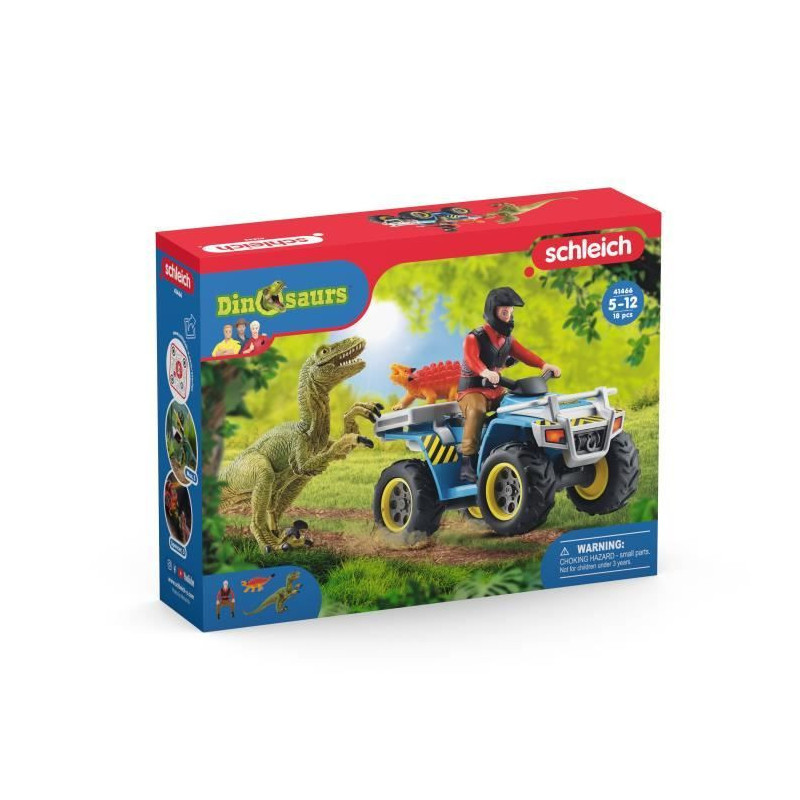 Schleich - Flight on Quad against Velociraptor - 41466