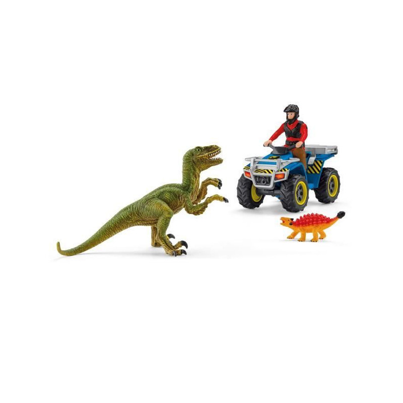 Schleich - Flight on Quad against Velociraptor - 41466