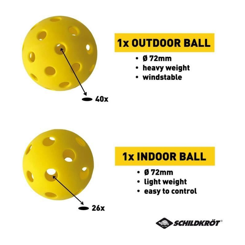 Pickleball Set - SCHILDKRÖT - Racket set - 2 rackets + 2 balls
