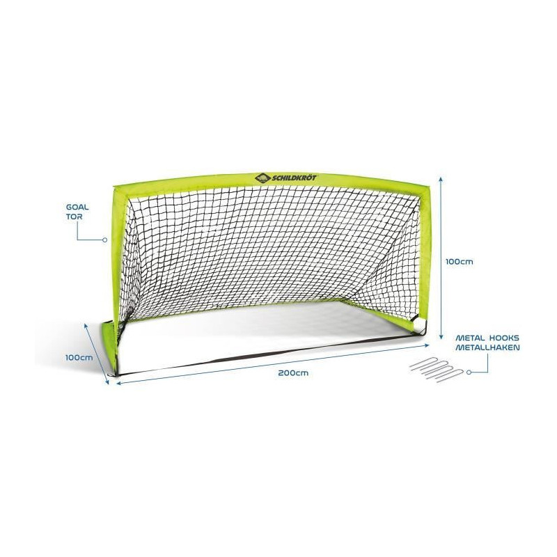 Football goal - Foldable - SCHILDKRÖT - XL - 200 x 100 x 100 cm