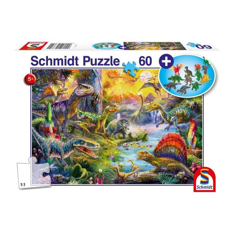 Dinosaurs - With Add on (dinosaurs' figurines) - 60 pcs - Schmidt Spie