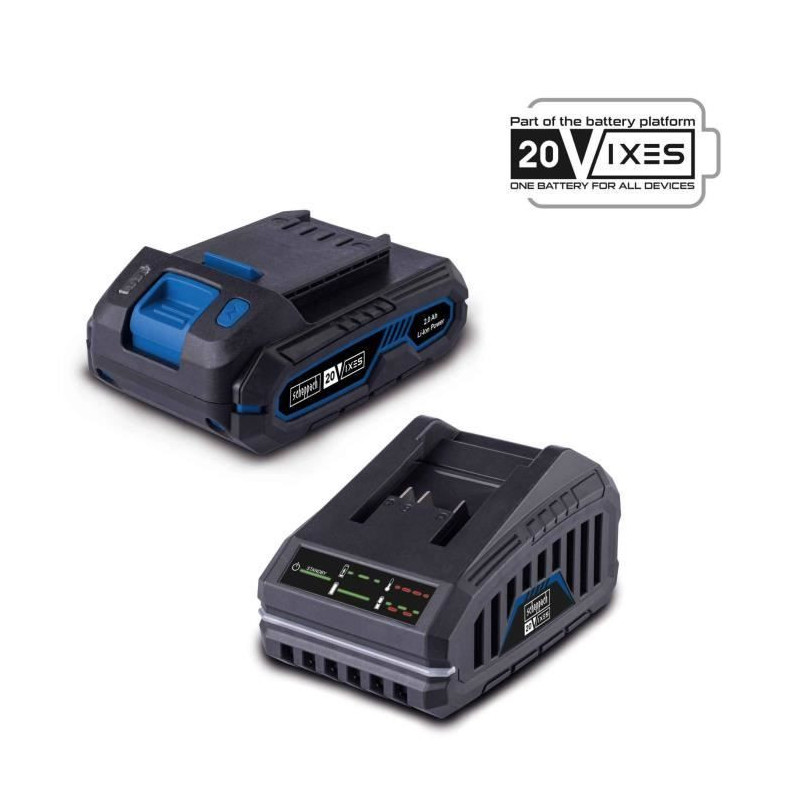 2Ah battery pack + 2.4A charger - SCHEPPACH - 20V IXES - SBSK2.0 - Uni