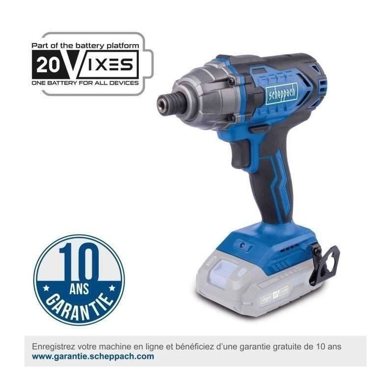 Cordless impact wrench 1/4 - SCHEPPACH - 20V IXES - Torque 180 Nm - wi