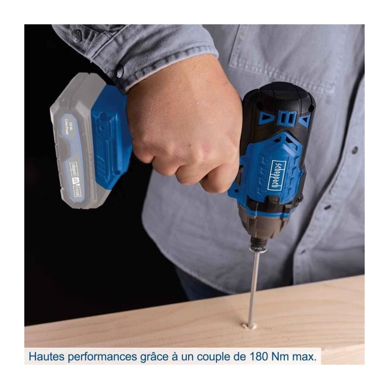 Cordless impact wrench 1/4 - SCHEPPACH - 20V IXES - Torque 180 Nm - wi