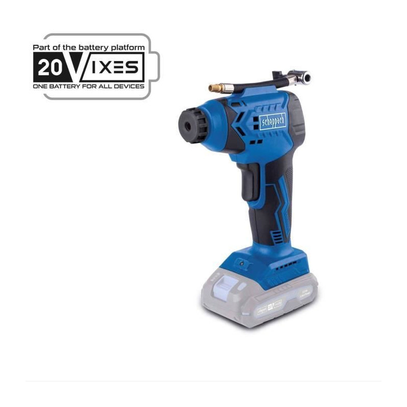 Portable compressor - SCHEPPACH - 20V IXES - LED display - 7 bars - 6